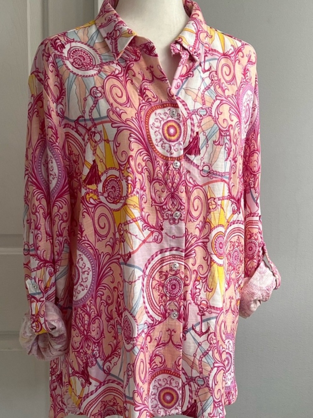 Jane+Delancey Top Pink Multi Size L